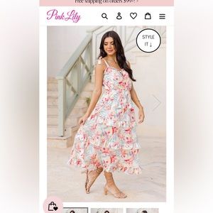 Pink Lilly Midi Dress